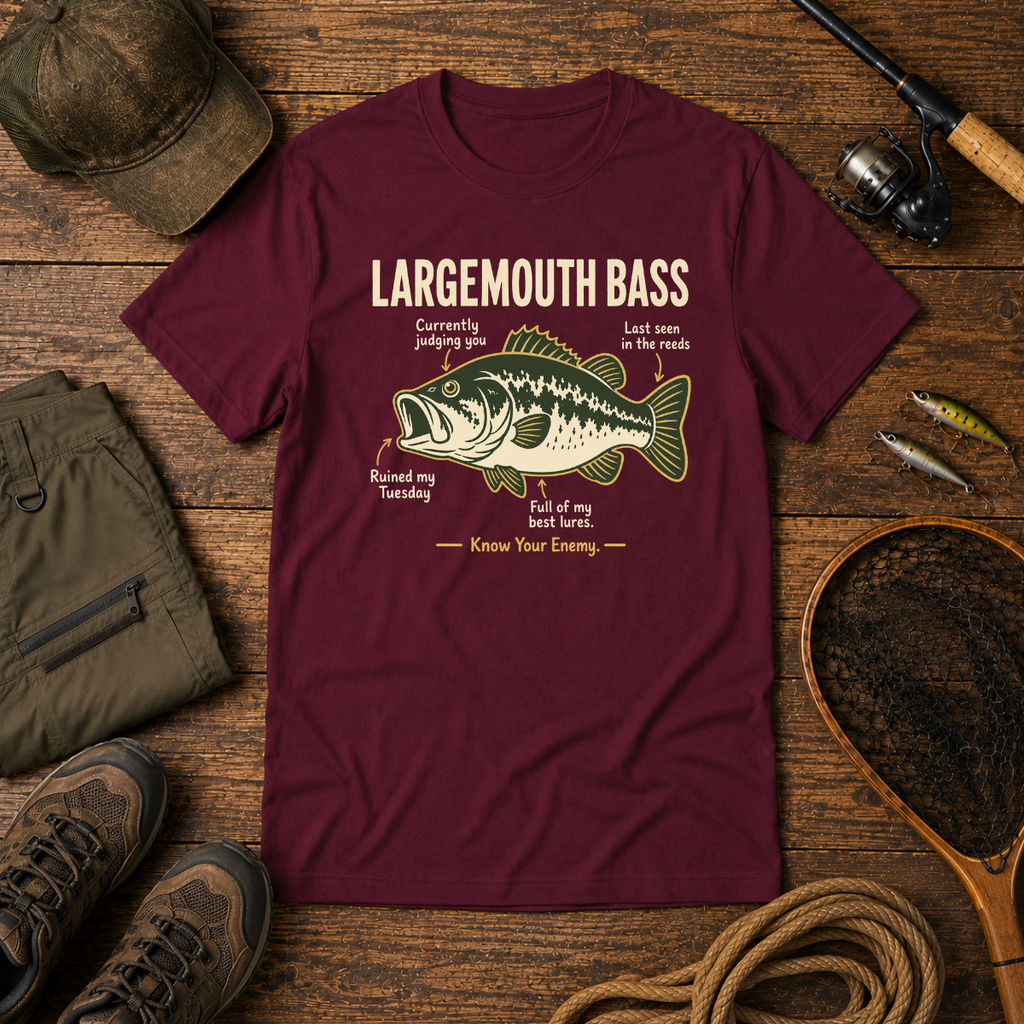 Largemouth Bass Field Guide — The Bite Club Fishing Tee