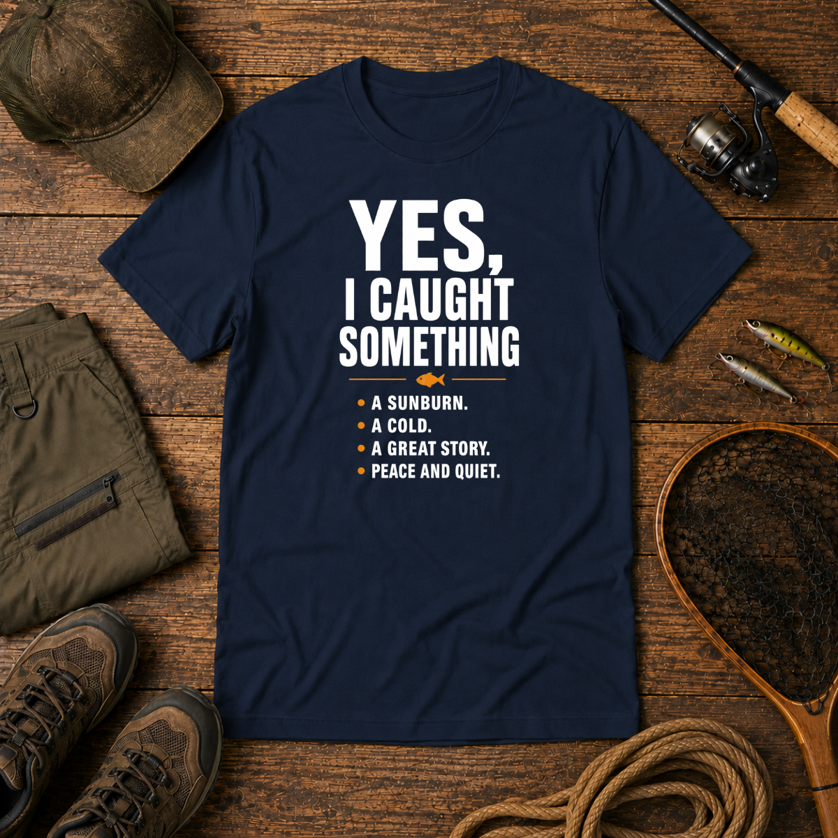 Yes I Caught Something — The Bite Club Funny Fishing Tee